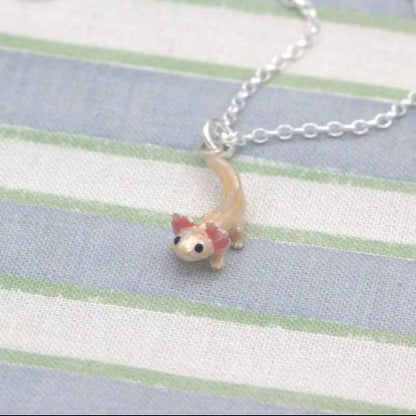 Axolotl Necklace - Enamelled Sterling Silver - MYLEE London