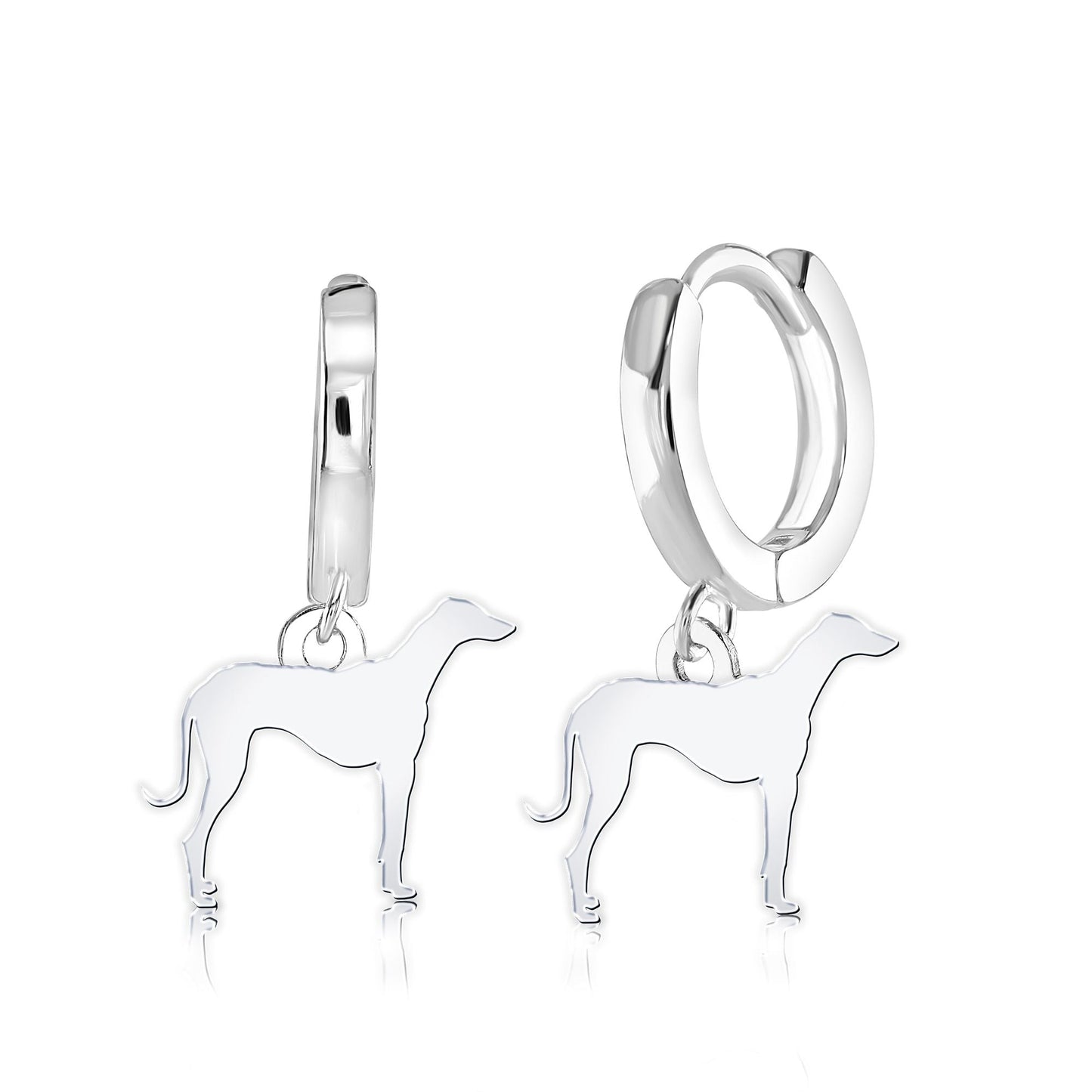 Azawakh Silhouette Silver Earrings - MYLEE London