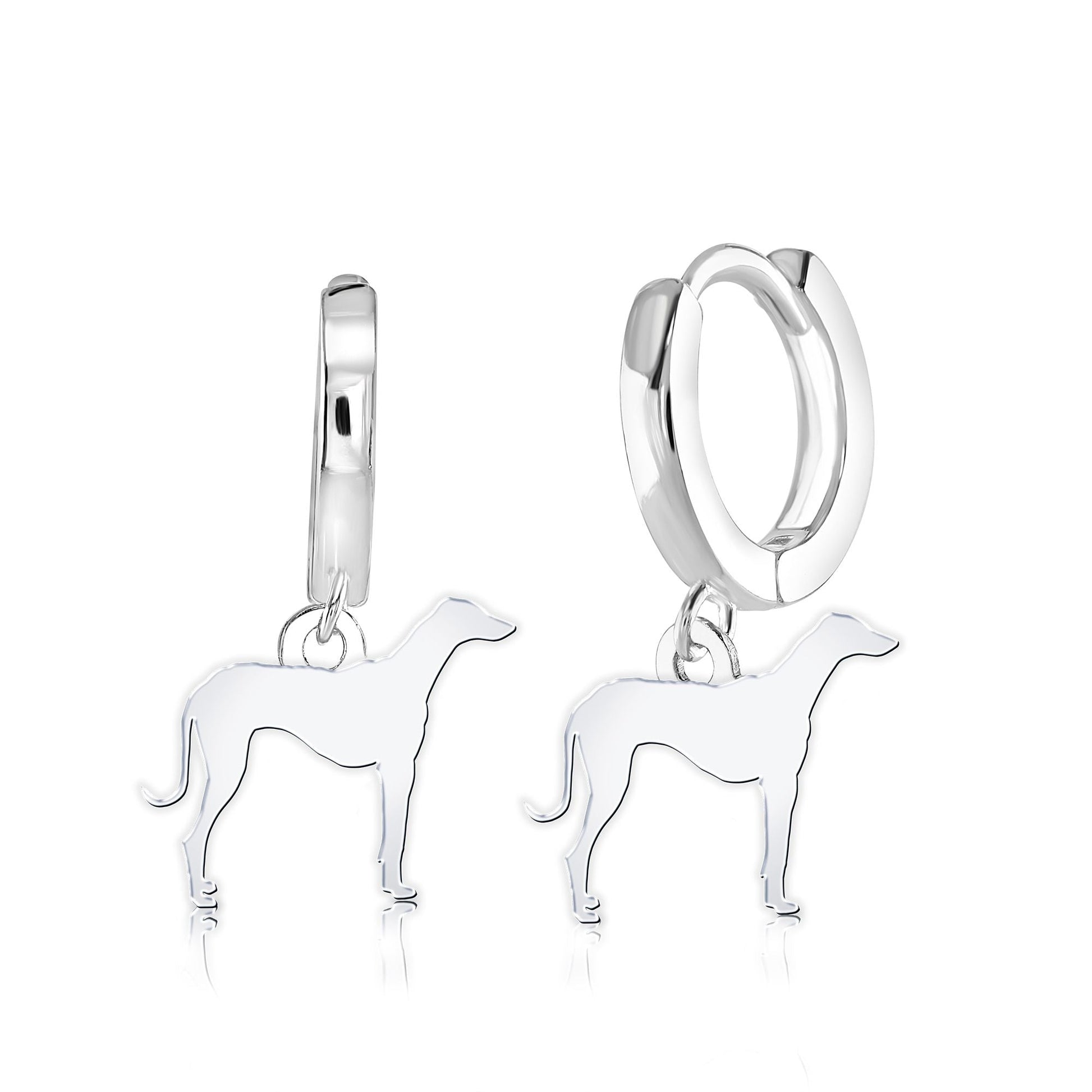 Azawakh Silhouette Silver Earrings - MYLEE London