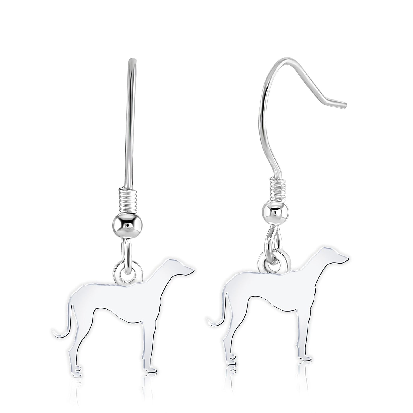 Azawakh Silhouette Silver Earrings - MYLEE London