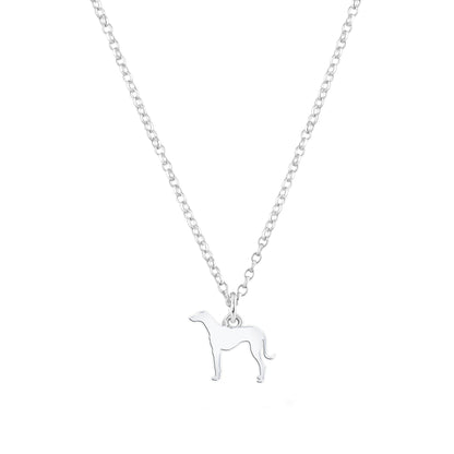Azawakh Silhouette Silver Necklace - Personalised - MYLEE London