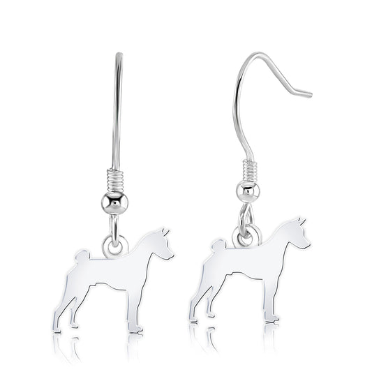 Basenji Silhouette Silver Earrings - MYLEE London