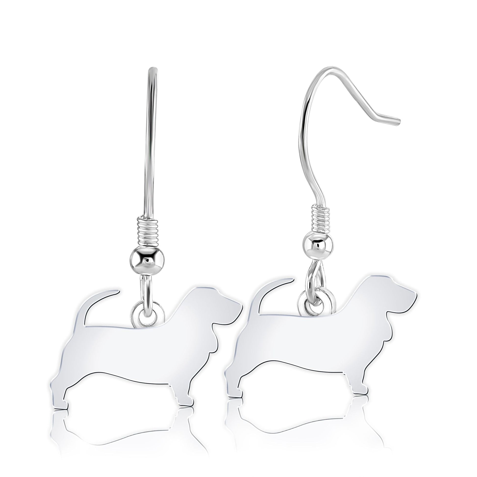 Basset Fauve De Bretagne Silhouette Silver Earrings - MYLEE London