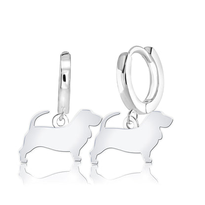 Basset Fauve De Bretagne Silhouette Silver Earrings - MYLEE London