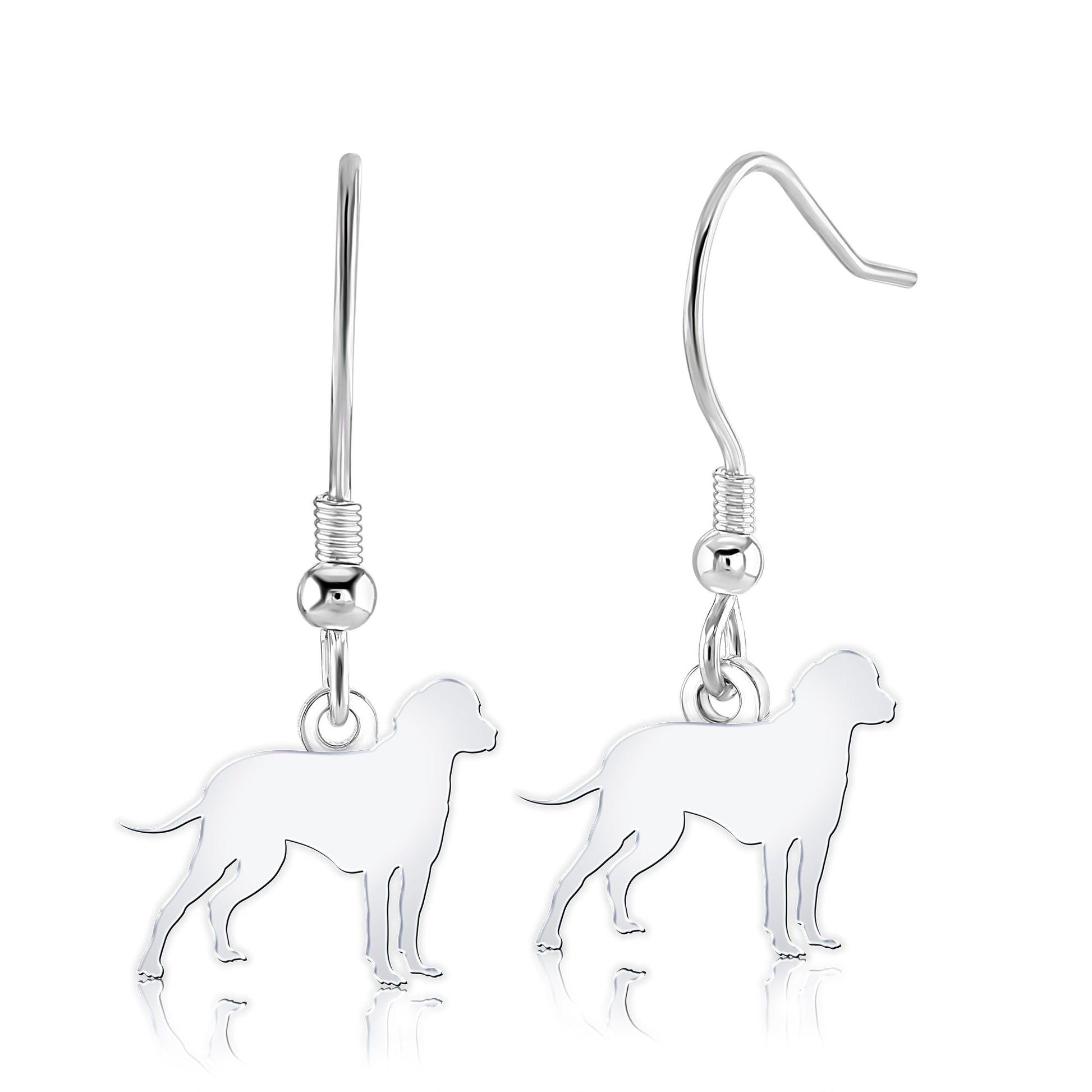 Bavarian Mountain Hound Silhouette Silver Earrings - MYLEE London
