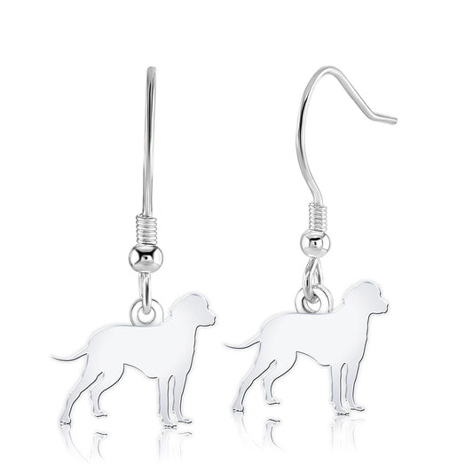 Bavarian Mountain Hound Silhouette Silver Earrings - MYLEE London