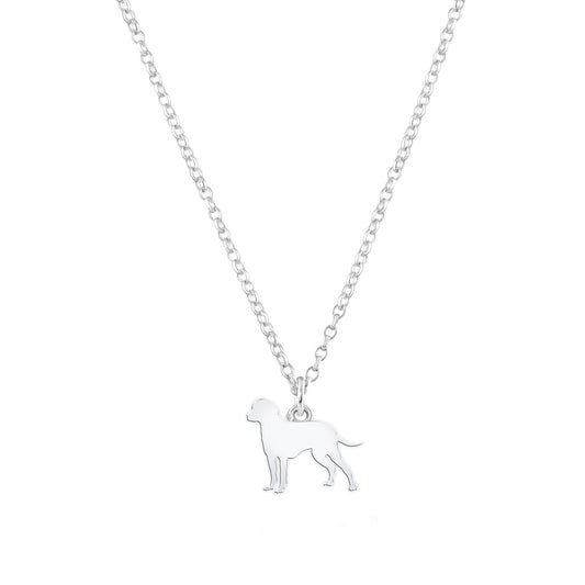Bavarian Mountain Hound Silhouette Silver Necklace - Personalised - MYLEE London