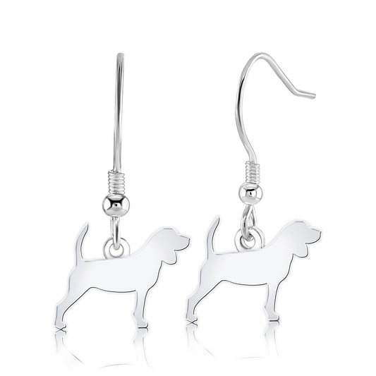 Beagle Silhouette Silver Earrings - MYLEE London