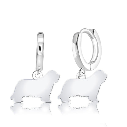 Bearded Collie Silhouette Silver Earrings - MYLEE London