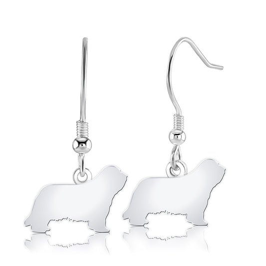 Bearded Collie Silhouette Silver Earrings - MYLEE London