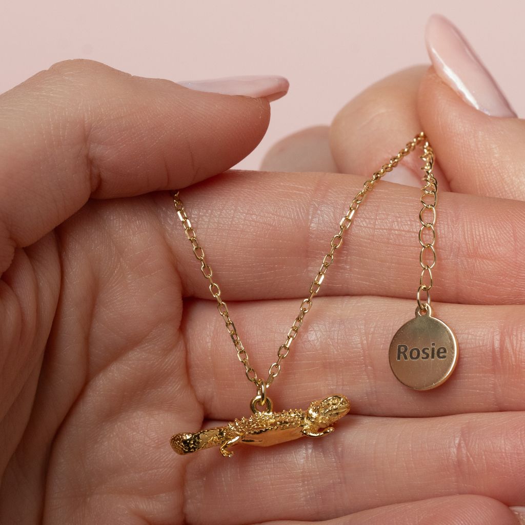 Bearded Dragon Gold Necklace - Personalised - MYLEE London