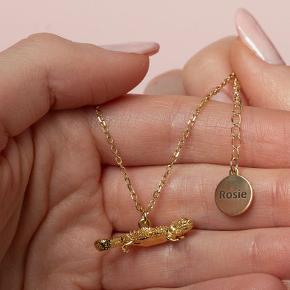 Bearded Dragon Gold Necklace - Personalised - MYLEE London