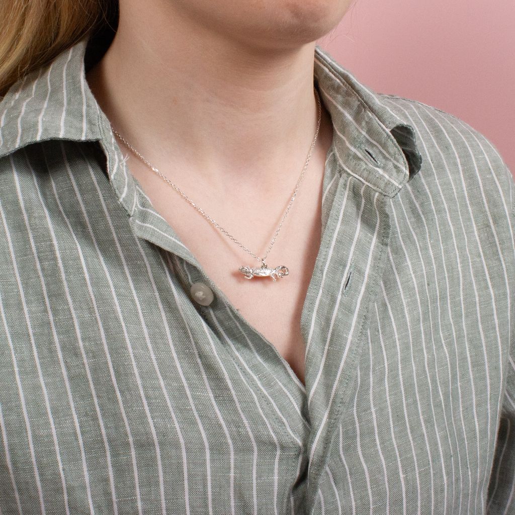 Bearded Dragon Silver Necklace - Personalised - MYLEE London