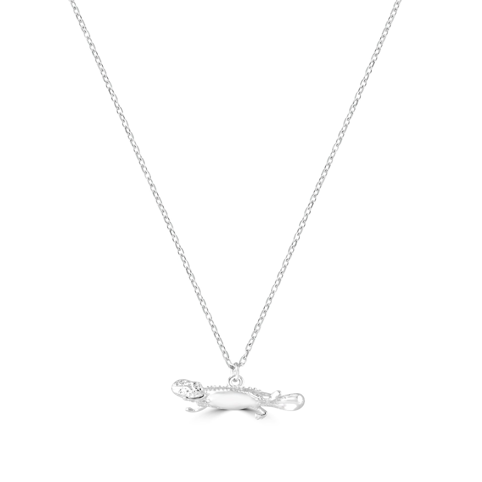 Bearded Dragon Silver Necklace - Personalised - MYLEE London