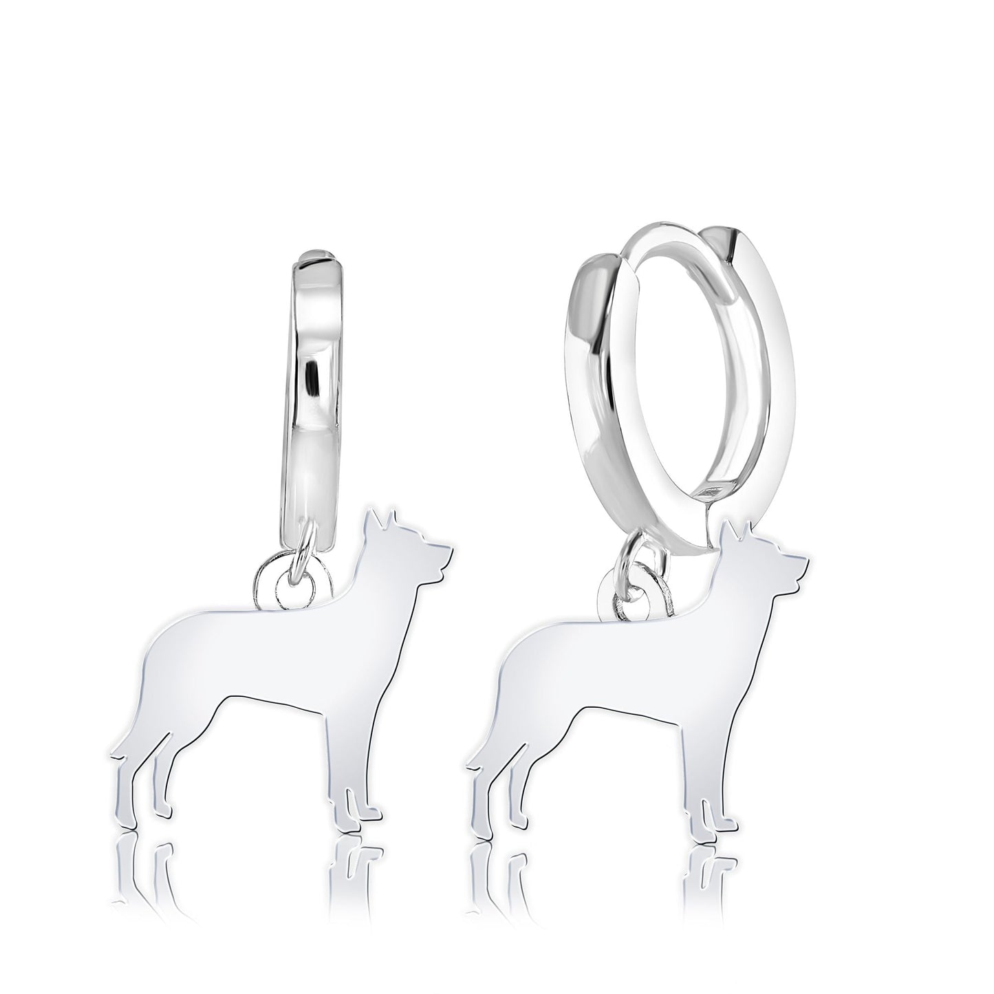 Beauceron Silhouette Silver Earrings - MYLEE London