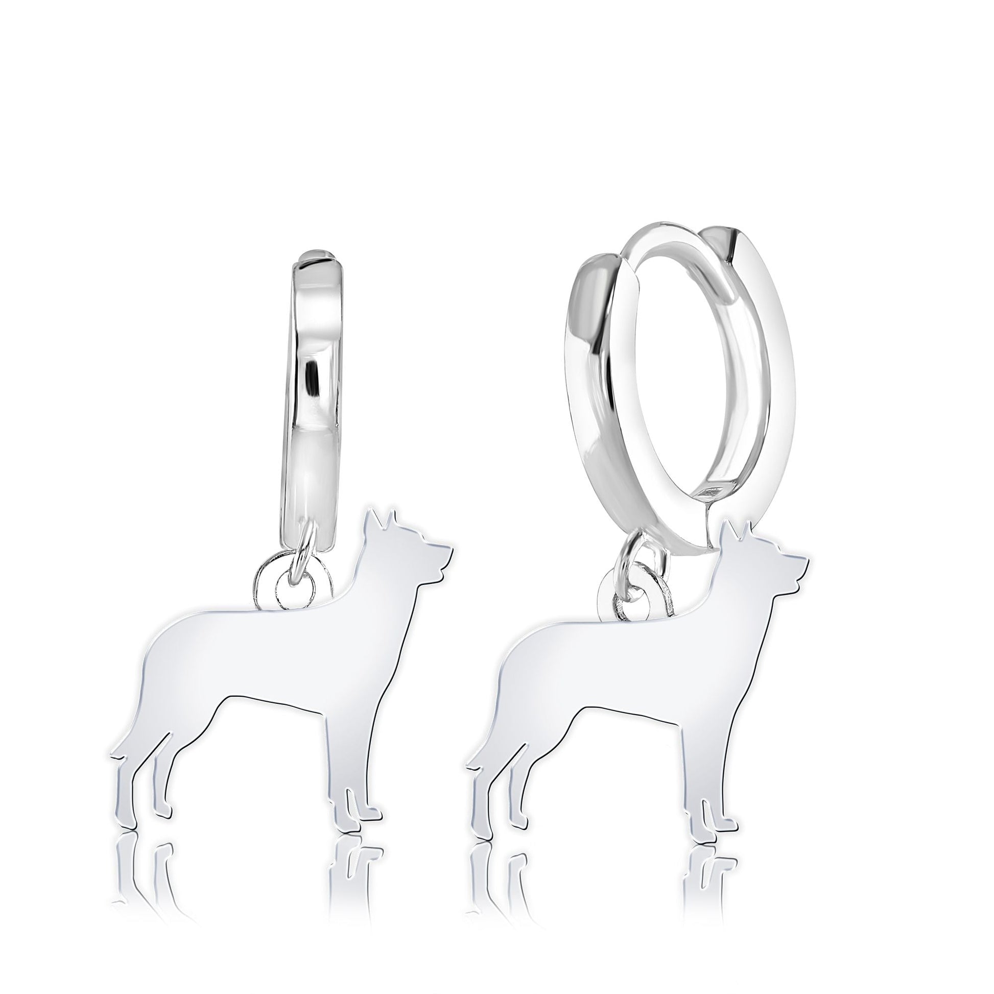 Beauceron Silhouette Silver Earrings - MYLEE London