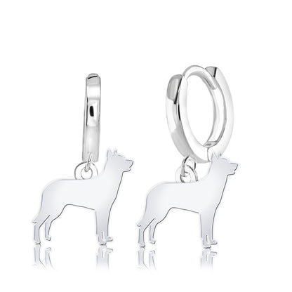 Beauceron Silhouette Silver Earrings - MYLEE London
