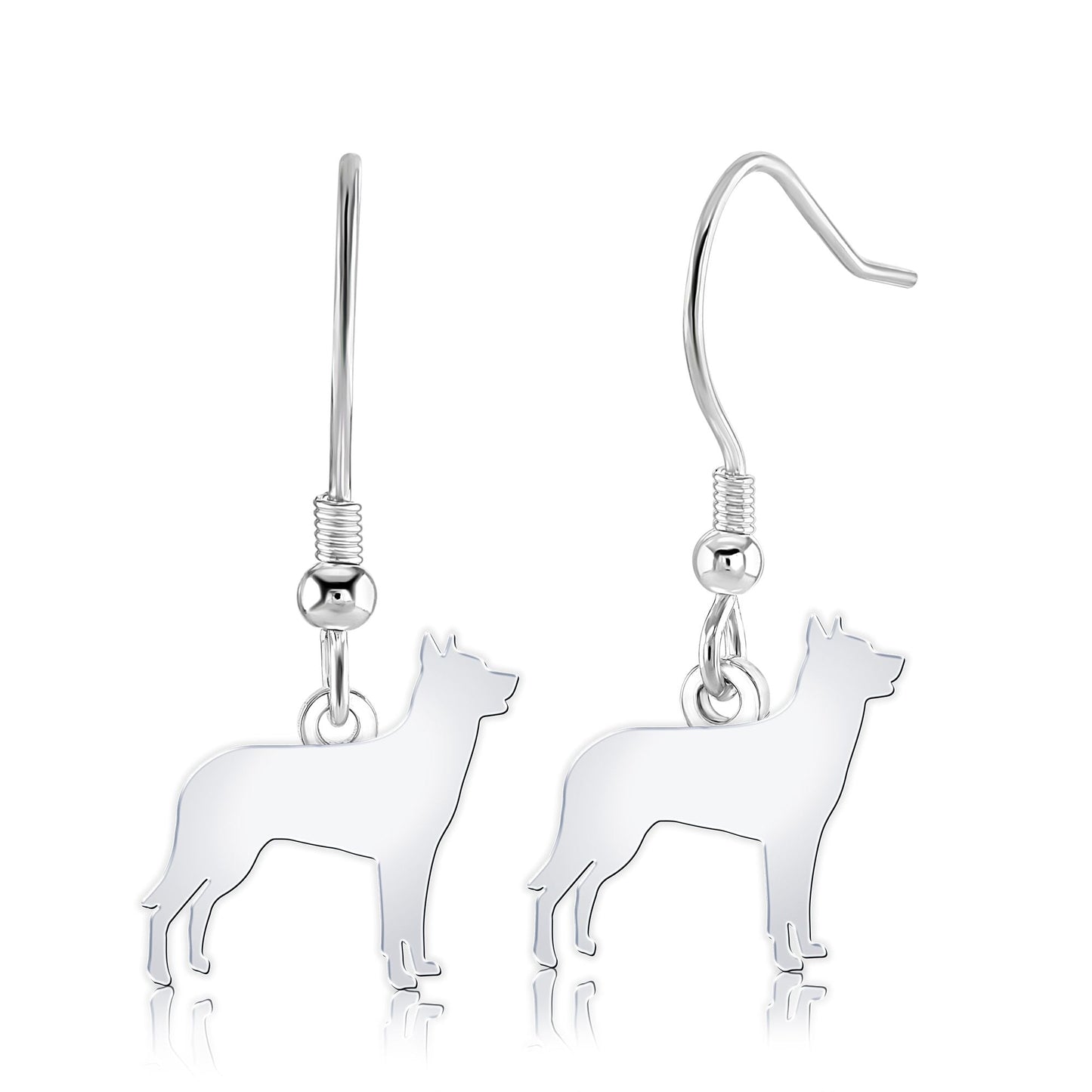 Beauceron Silhouette Silver Earrings - MYLEE London