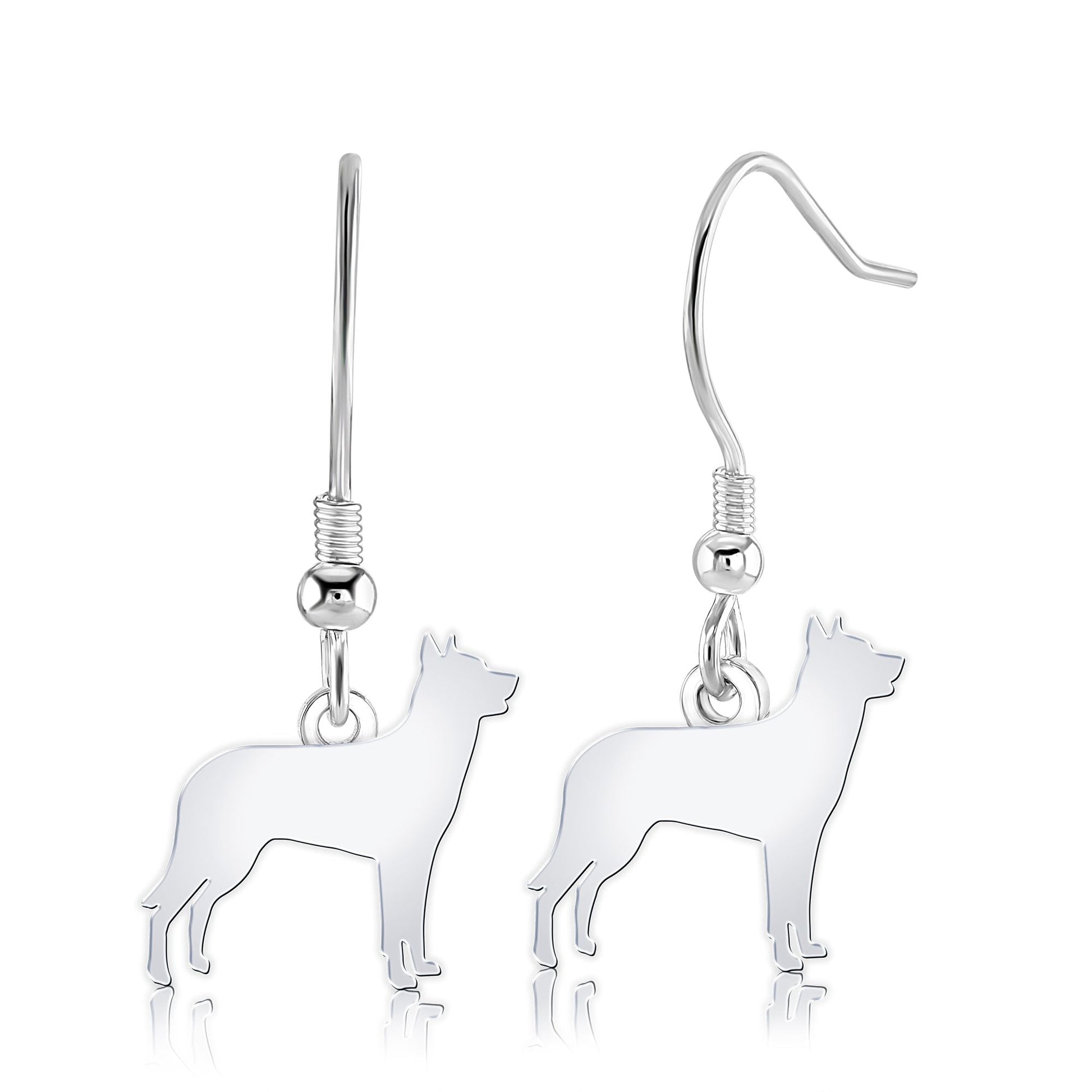 Beauceron Silhouette Silver Earrings - MYLEE London