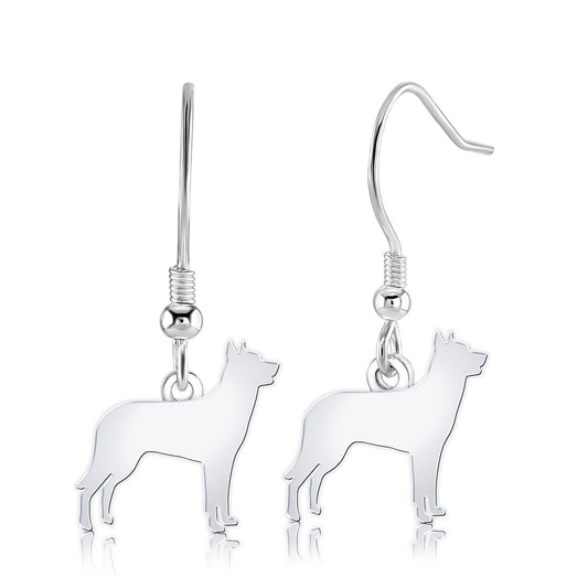 Beauceron Silhouette Silver Earrings - MYLEE London