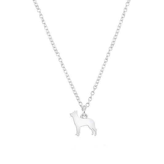 Beauceron Silhouette Silver Necklace - Personalised - MYLEE London