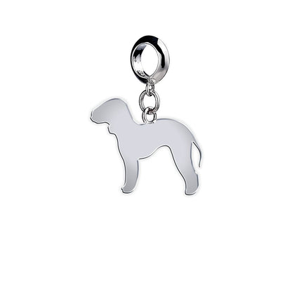 Bedlington Terrier Silhouette Silver Charm - MYLEE London