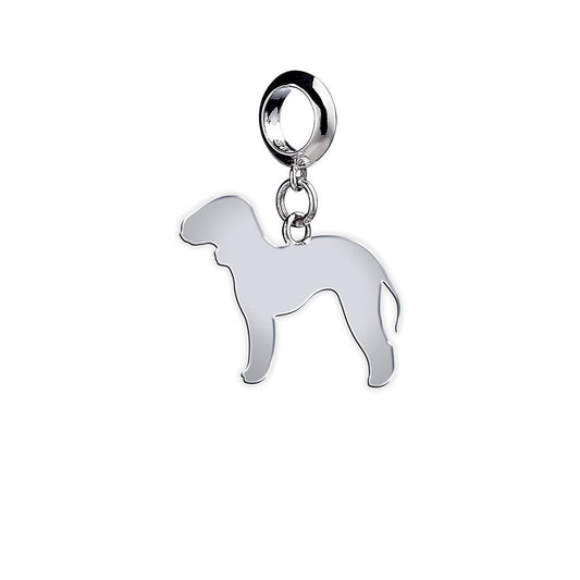 Bedlington Terrier Silhouette Silver Charm - MYLEE London