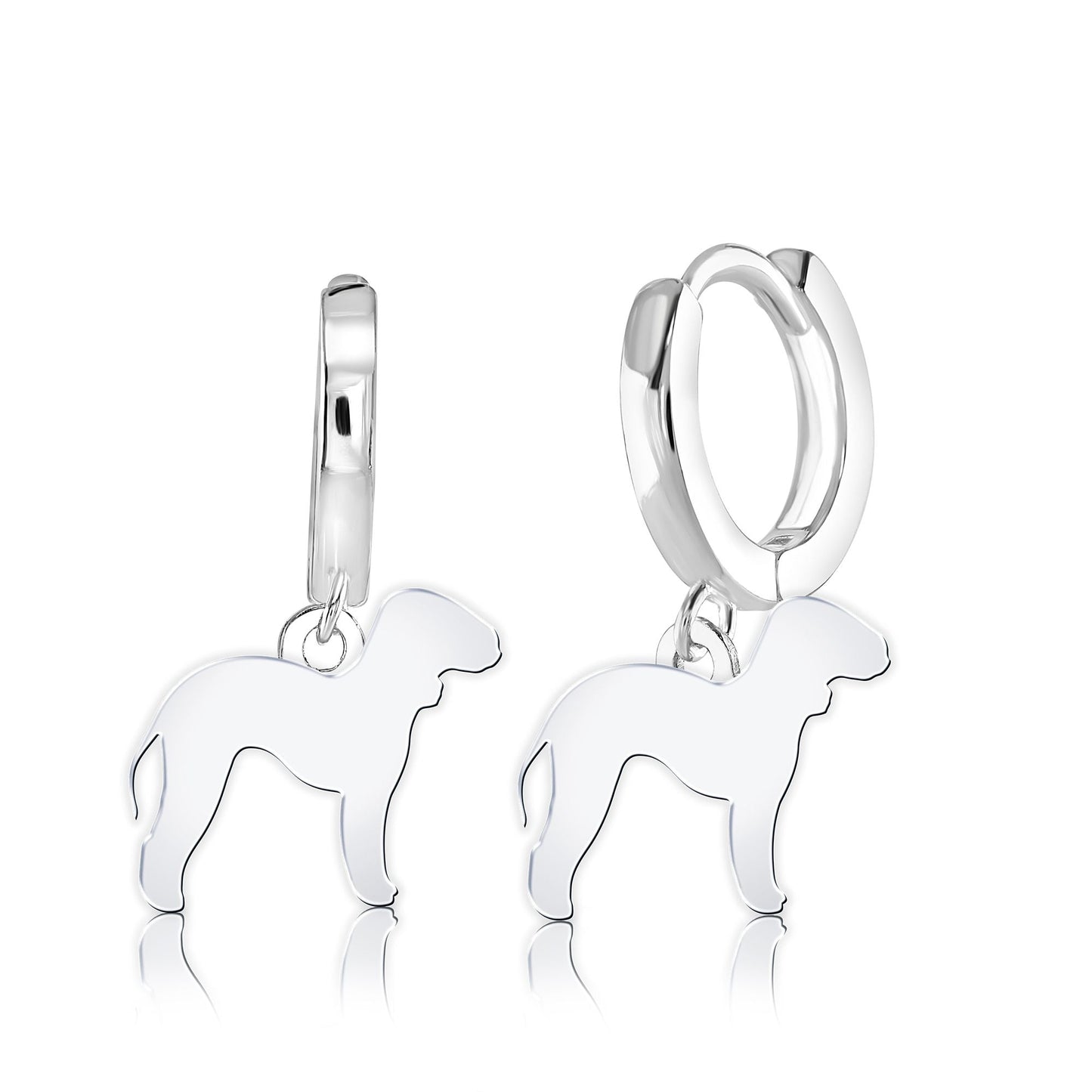 Bedlington Terrier Silhouette Silver Earrings - MYLEE London