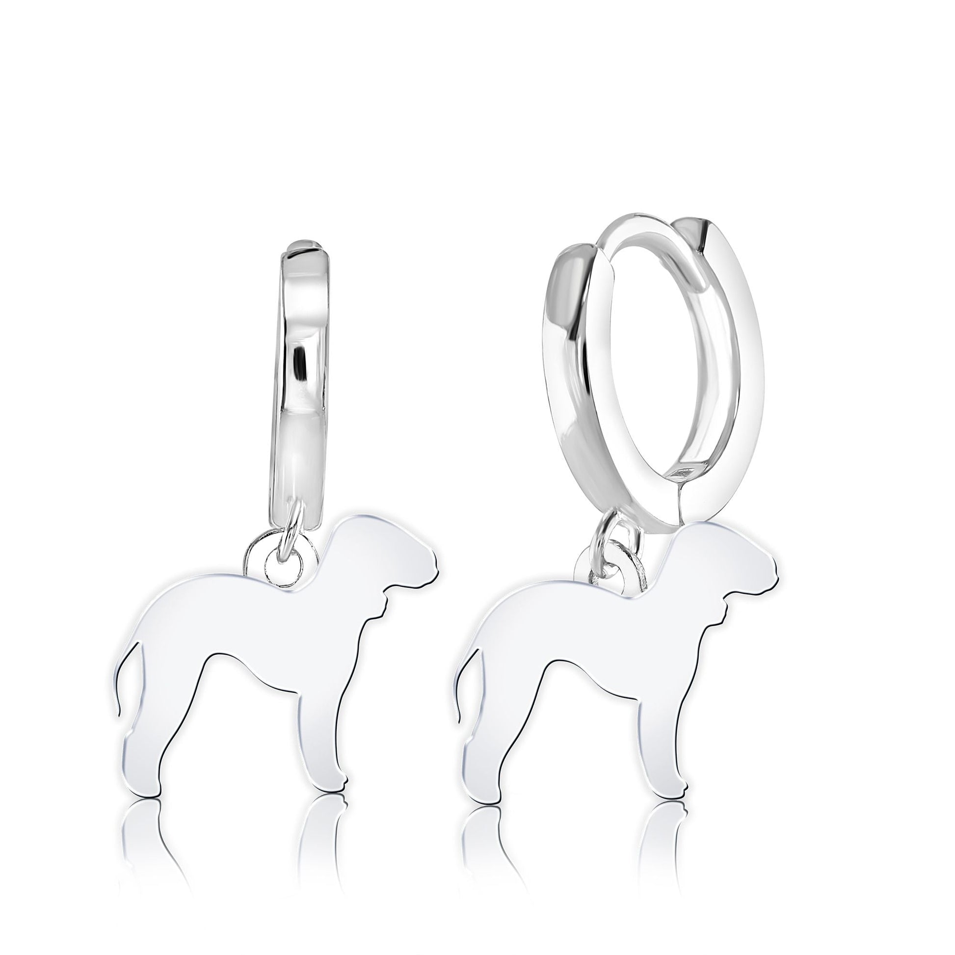 Bedlington Terrier Silhouette Silver Earrings - MYLEE London