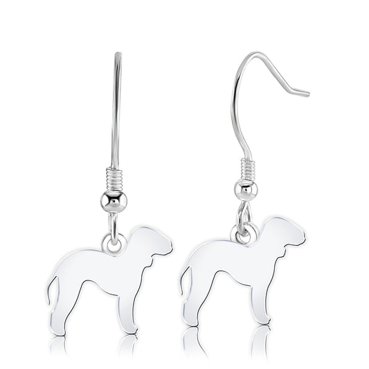 Bedlington Terrier Silhouette Silver Earrings - MYLEE London