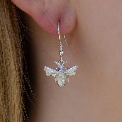 Bee Silver Earrings - MYLEE London