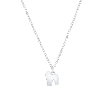 Bergamasco Silhouette Silver Necklace - Personalised - MYLEE London