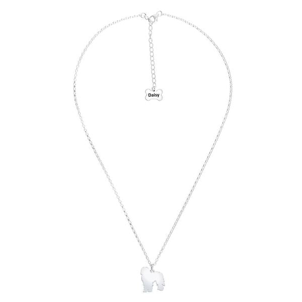 Bergamasco Silhouette Silver Necklace - Personalised - MYLEE London