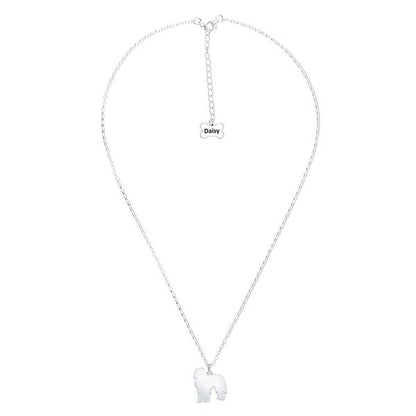 Bergamasco Silhouette Silver Necklace - Personalised - MYLEE London