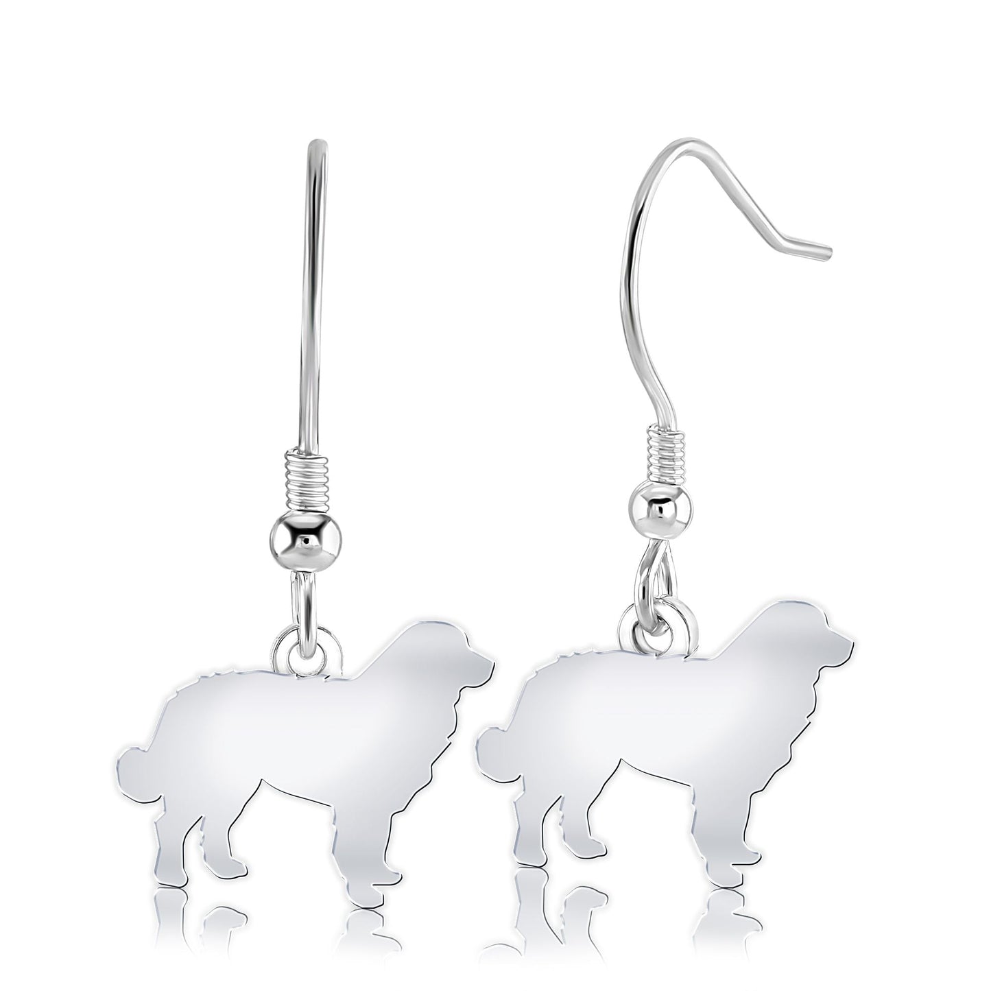 Bernese Mountain Dog Silhouette Silver Earrings - MYLEE London