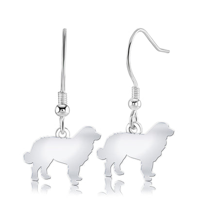 Bernese Mountain Dog Silhouette Silver Earrings - MYLEE London