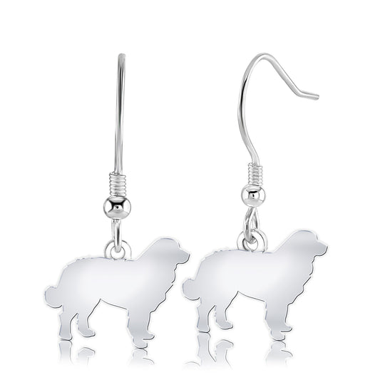 Bernese Mountain Dog Silhouette Silver Earrings - MYLEE London