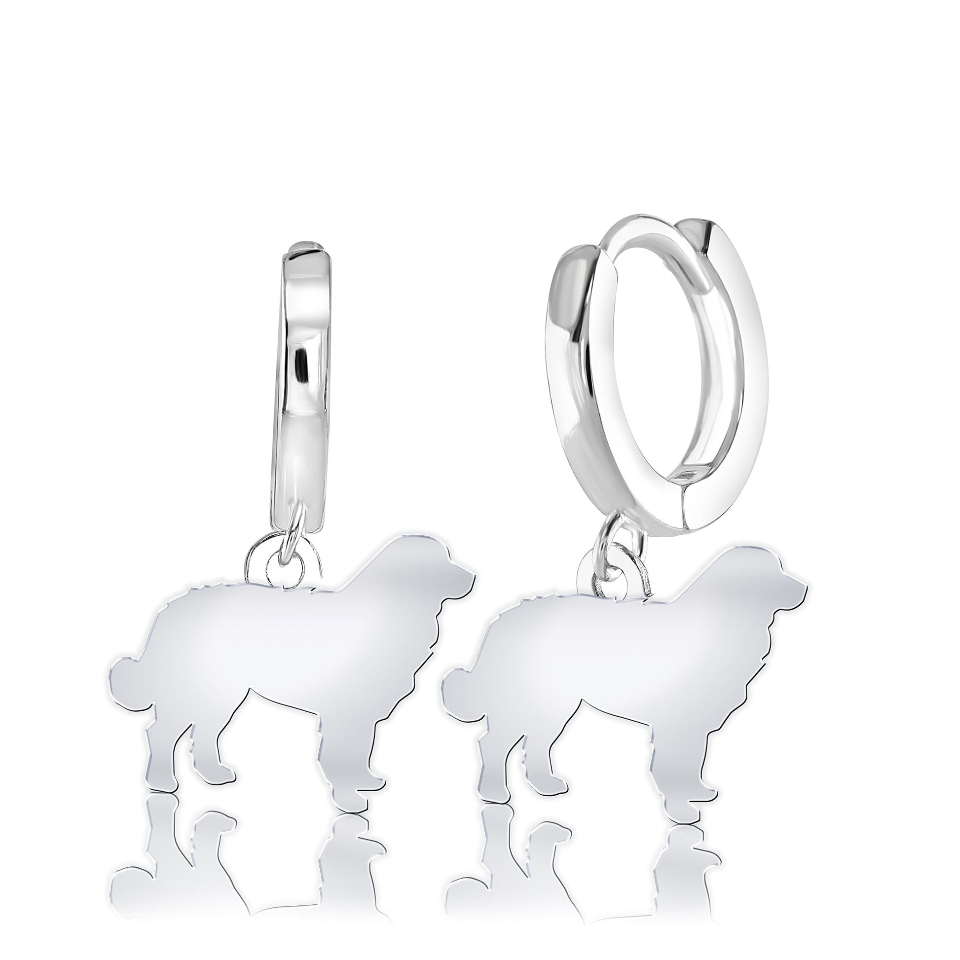 Bernese Mountain Dog Silhouette Silver Earrings - MYLEE London