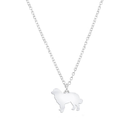Bernese Mountain Dog Silhouette Silver Necklace - Personalised - MYLEE London