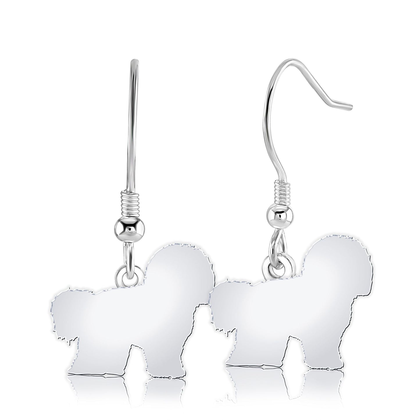 Bichon Frise Silhouette Silver Earrings - MYLEE London