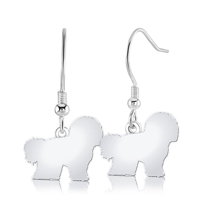 Bichon Frise Silhouette Silver Earrings - MYLEE London