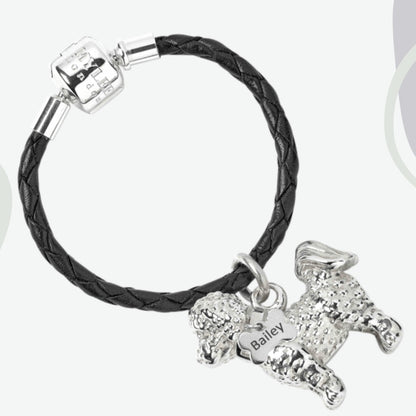 Bichon Frise Silver Keyring - Personalised - MYLEE London