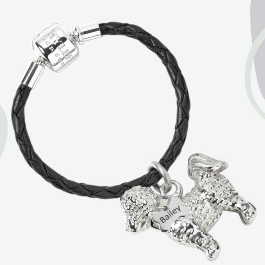 Bichon Frise Silver Keyring - Personalised - MYLEE London