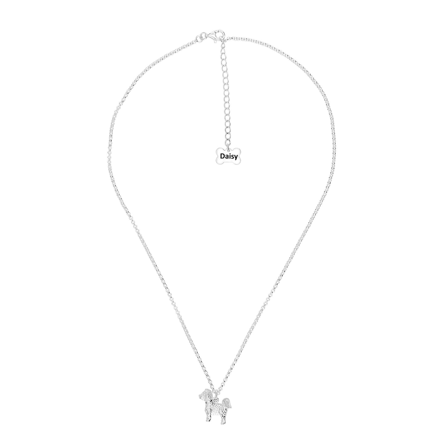 Bichon Frise Silver Necklace - Personalised - MYLEE London