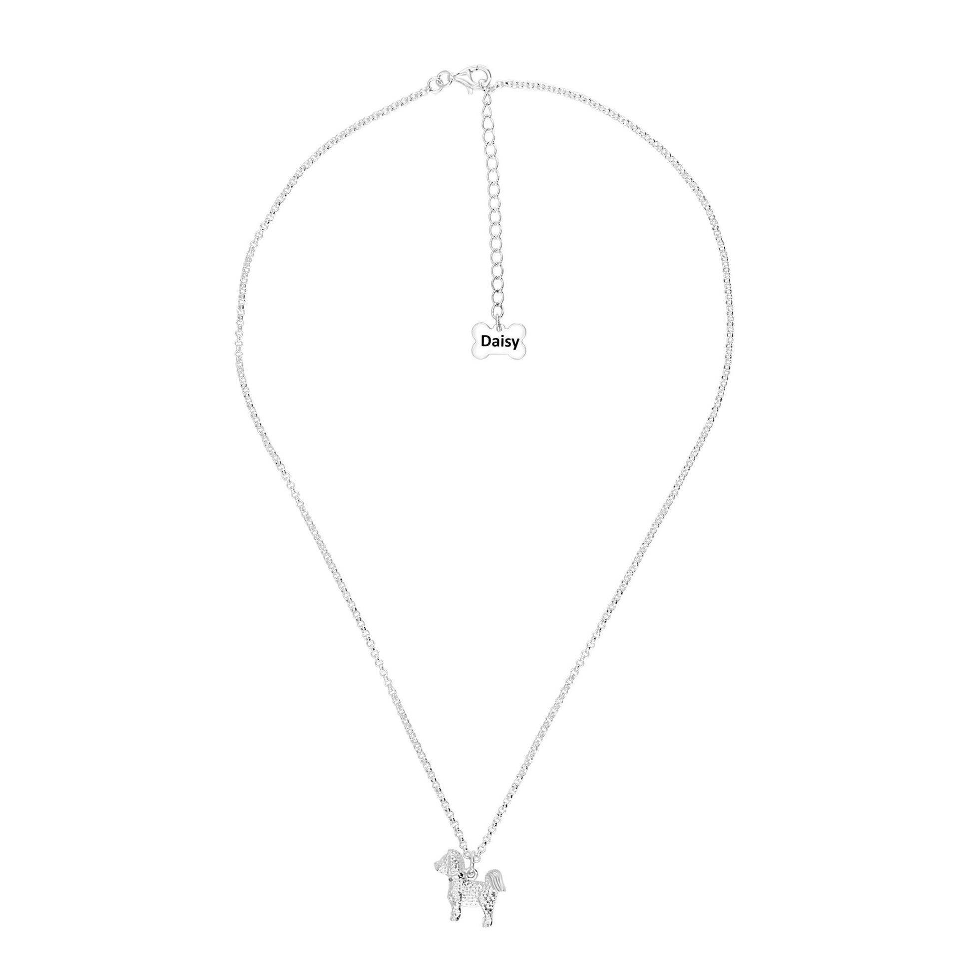 Bichon Frise Silver Necklace - Personalised - MYLEE London