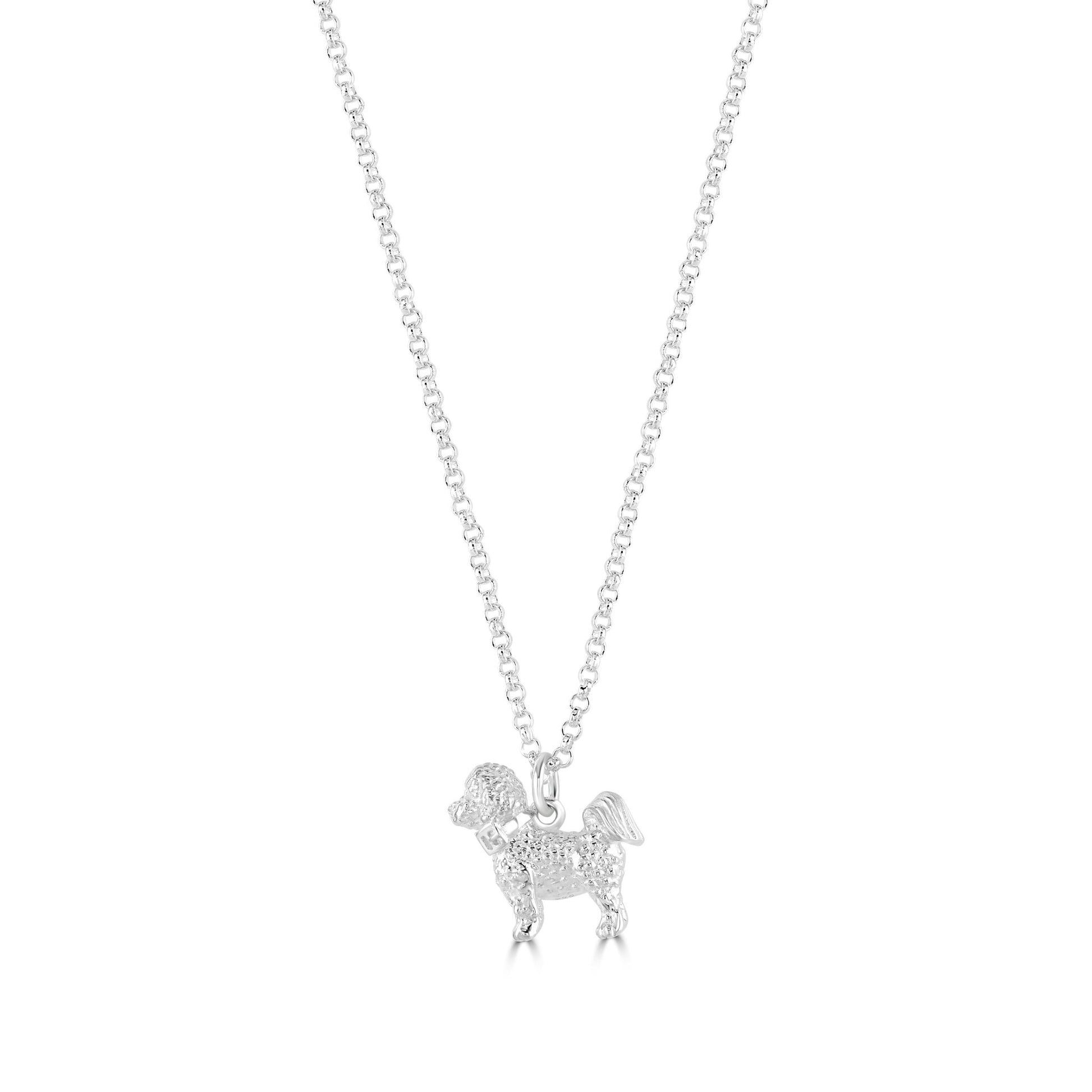Bichon Frise Silver Necklace - Personalised - MYLEE London