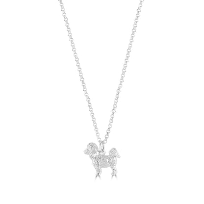 Bichon Frise Silver Necklace - Personalised - MYLEE London