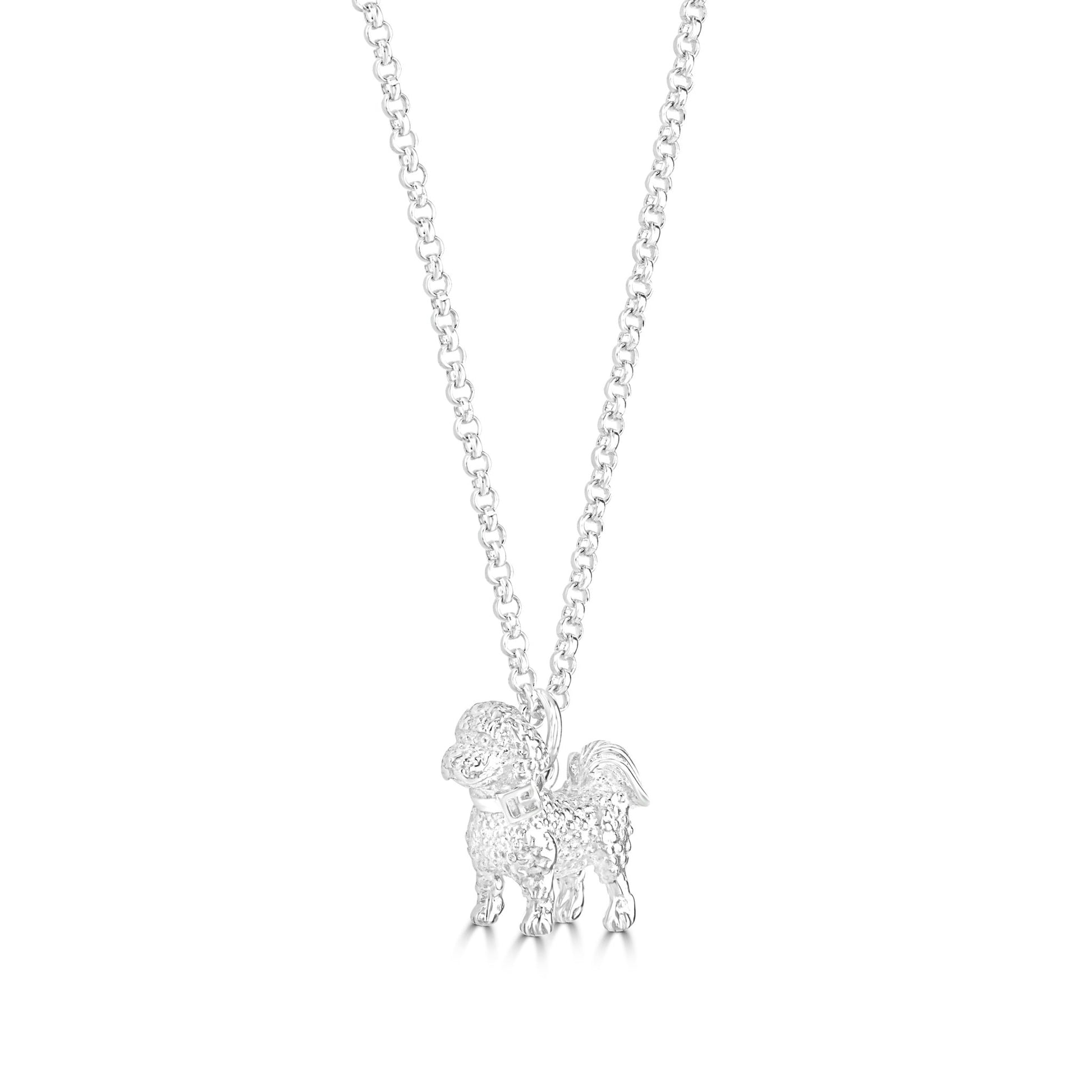 Bichon Frise Silver Necklace - Personalised - MYLEE London