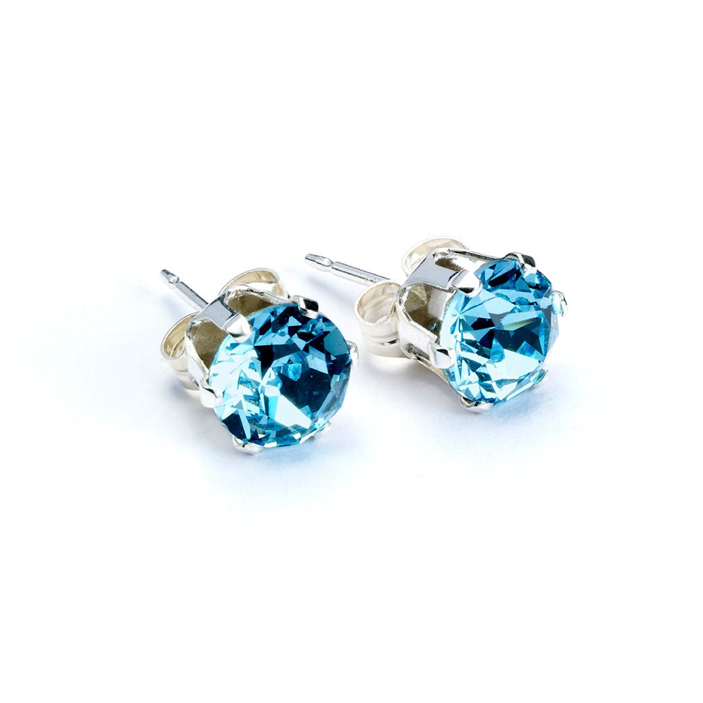 Birthstone Silver Stud Earrings - MYLEE London