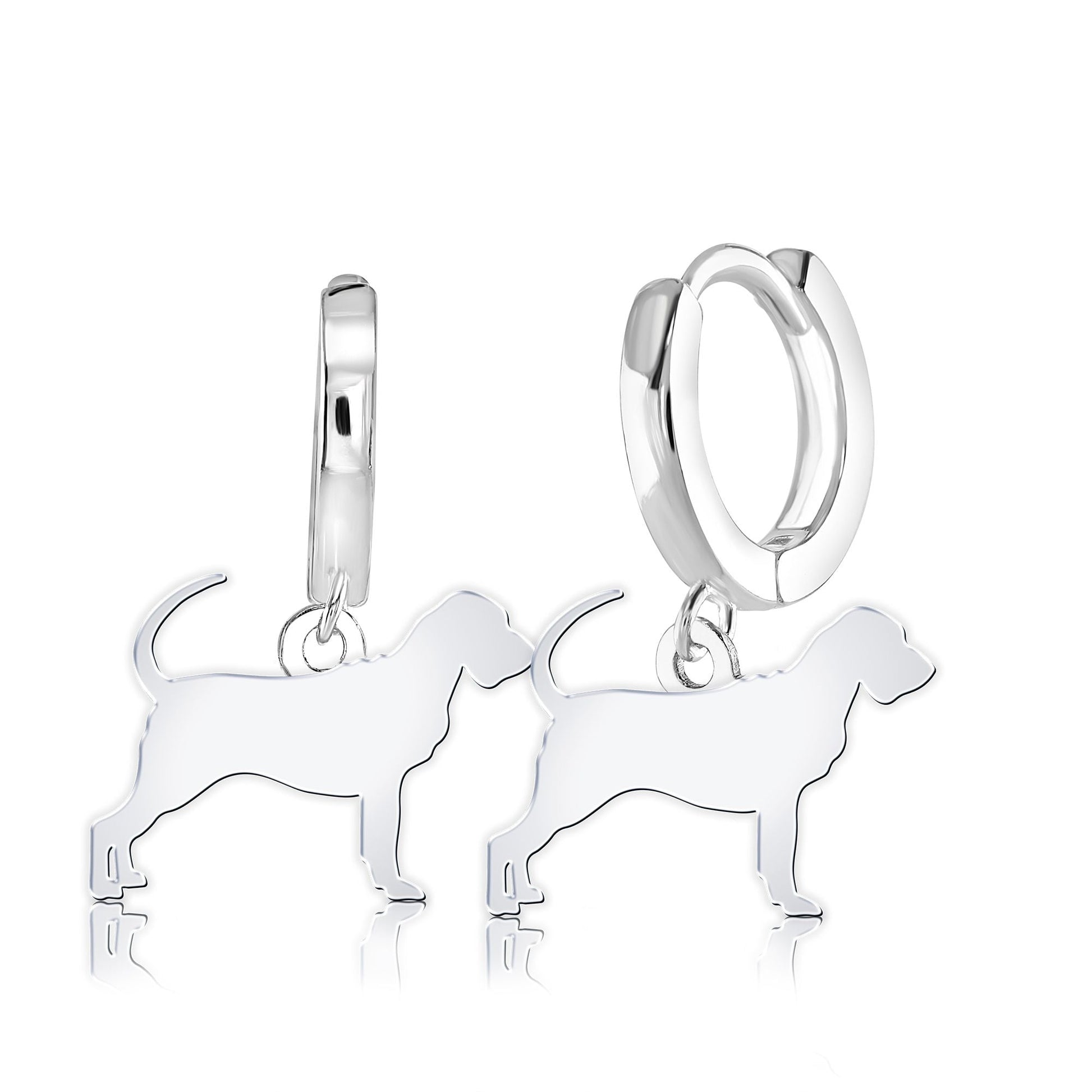 Bloodhound Silhouette Silver Earrings - MYLEE London